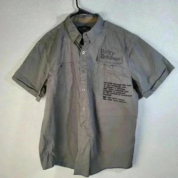 Harley Davidson Gary Short Sleeve Button Up Shirt Embroidered Sz XL - Picture 1 of 8